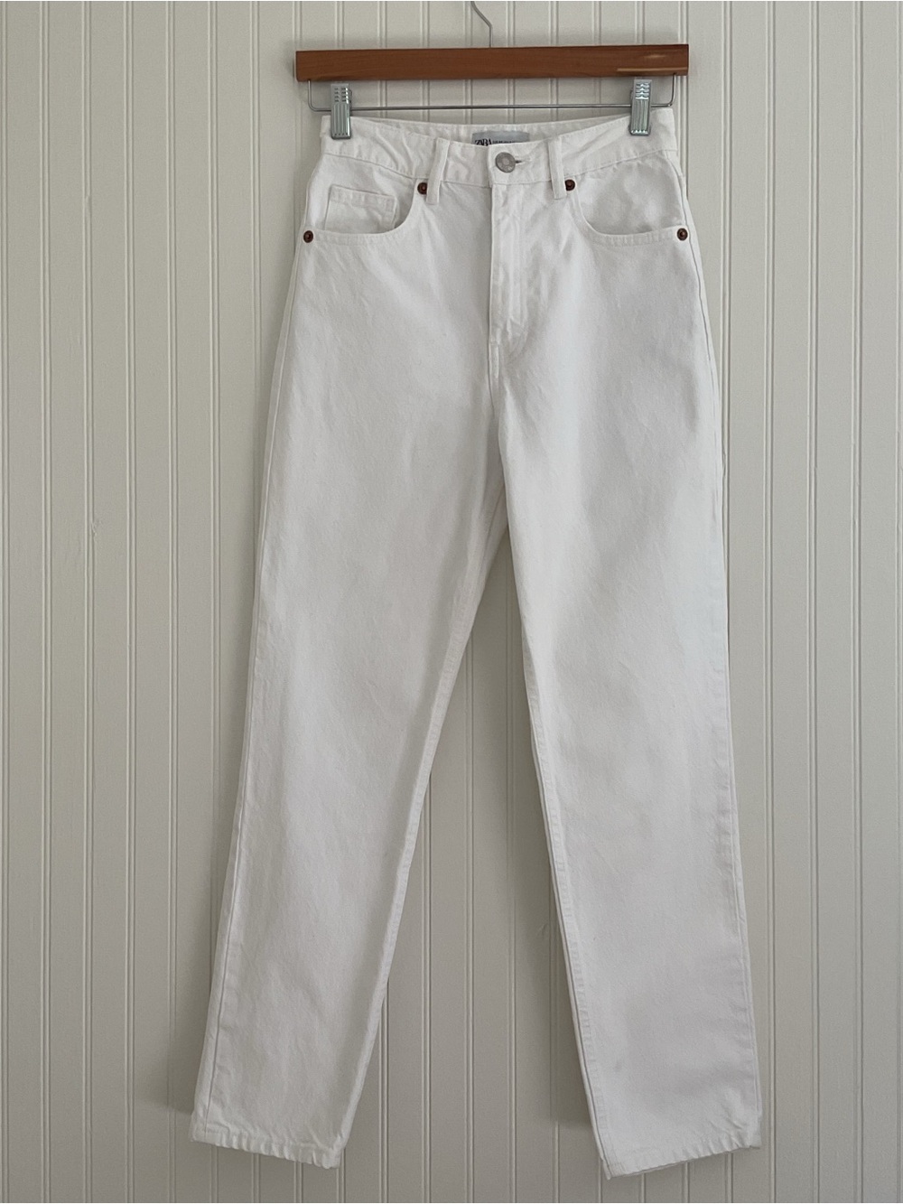 Zara Straight Fit Denim White